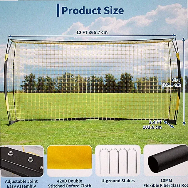 Soccer Trainer 3-in-1 Portable Soccer Rebounder Net & Goal for Football Training