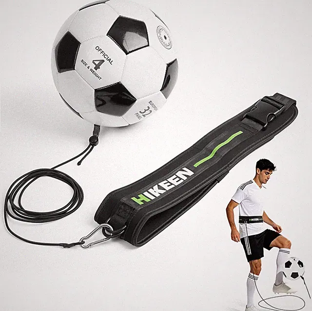 Soccer Trainer with Rebound Ball for Kids, Youth & Adults, Adjustable Waist Belt