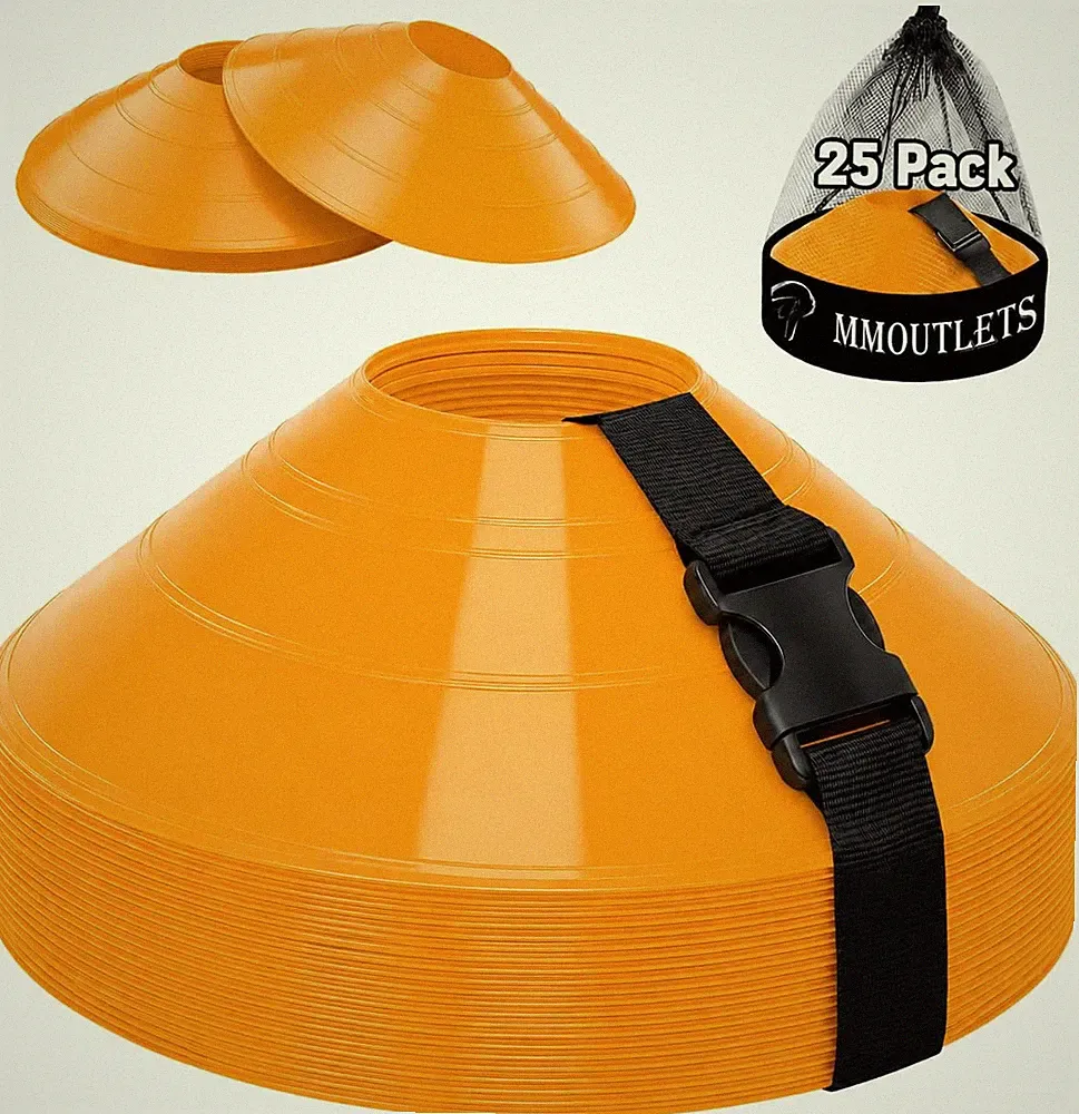 Soccer Training Cones Set, 75/50/25 Pack with Strap Holder & Carry Bag