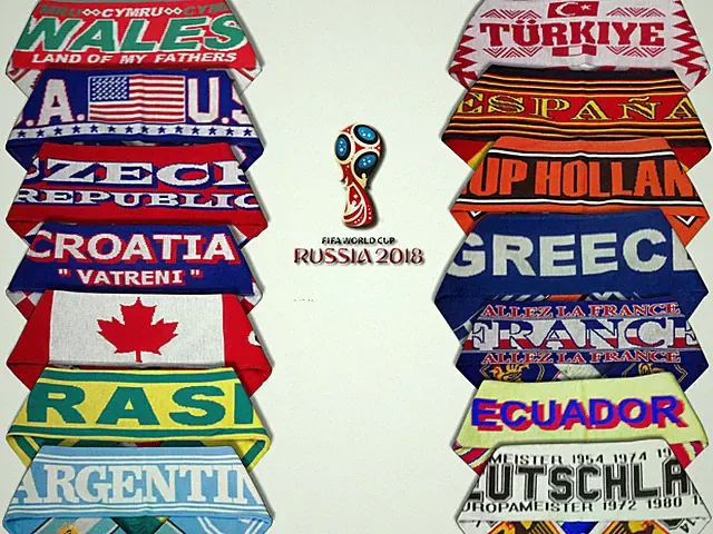 SOCCER WORLD CUP WOOLEN SCARFS FOR VARIOUS COUNTRIES