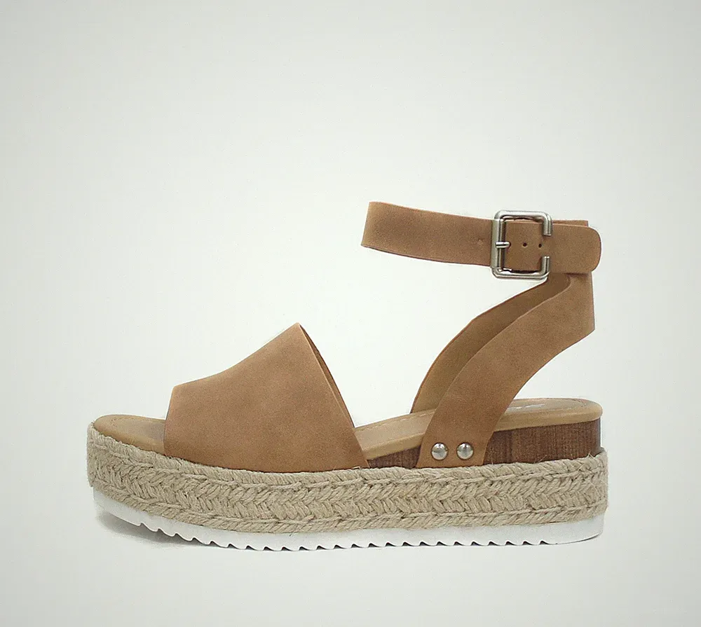 soda topic open toe buckle ankle strap espadrilles