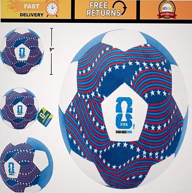 Soft Plush Soccer Ball - 9-Inch Collectible World Cup Toy - USA National Team De