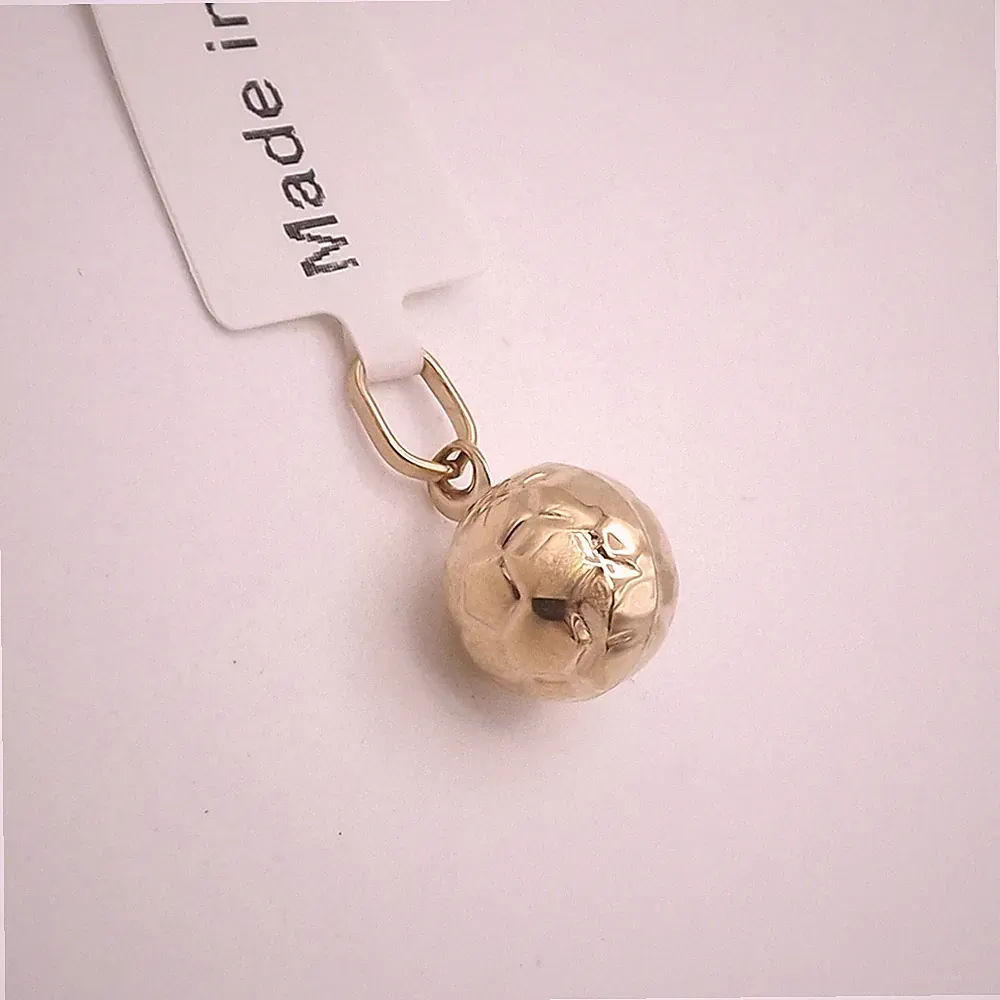 Solid 14k Gold Soccer Ball Futbol 3d Charm Pendant Italy New