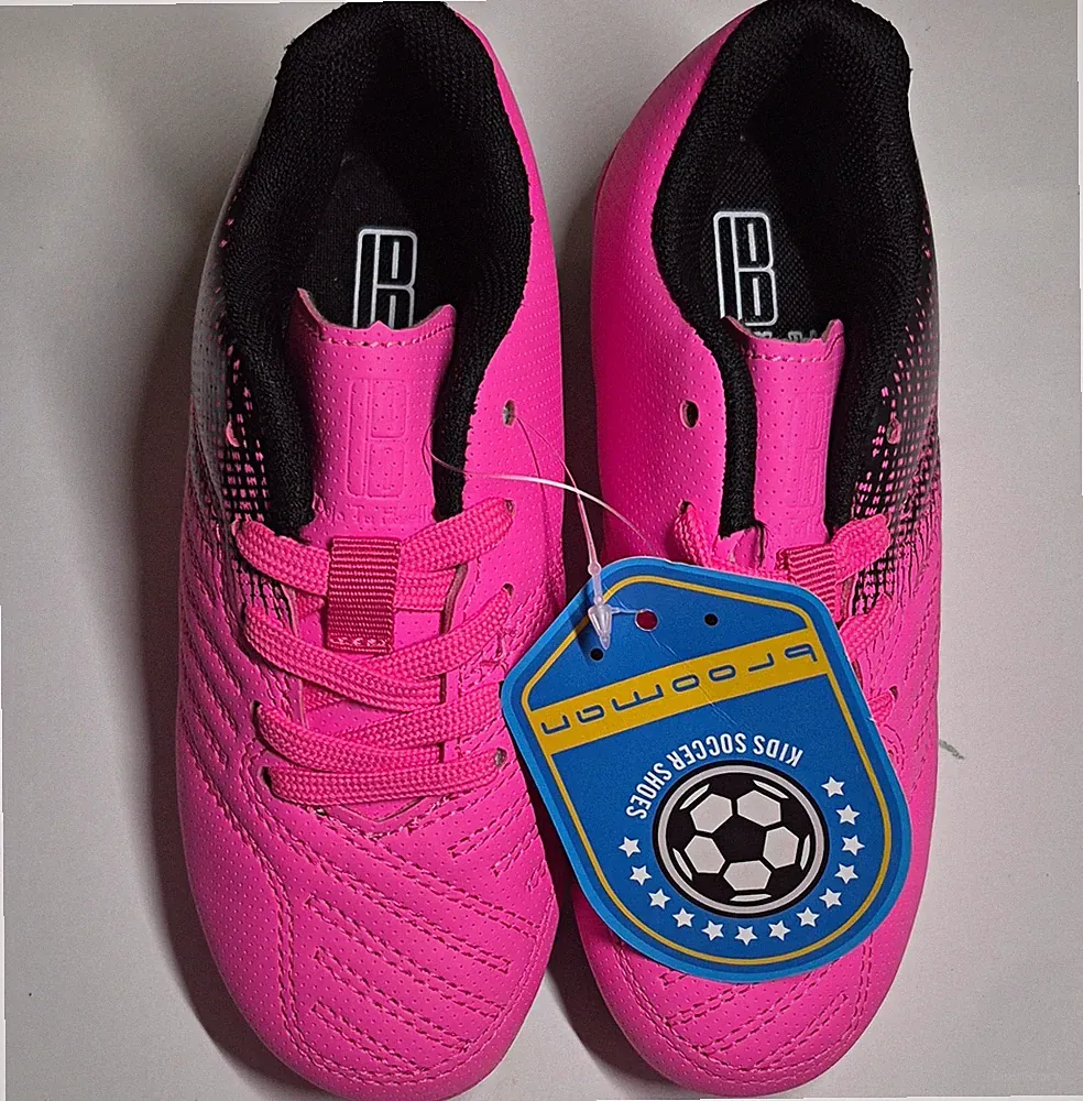 Sondico Kids/Youth Soccer Cleats Studded Pink/Black Shoes w/ Soccer Tag