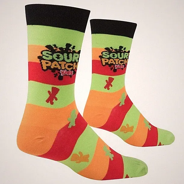 Sour Patch Kids Candy, Fun Crew socks, size 6-12 Free Shipping. Great Gift Item