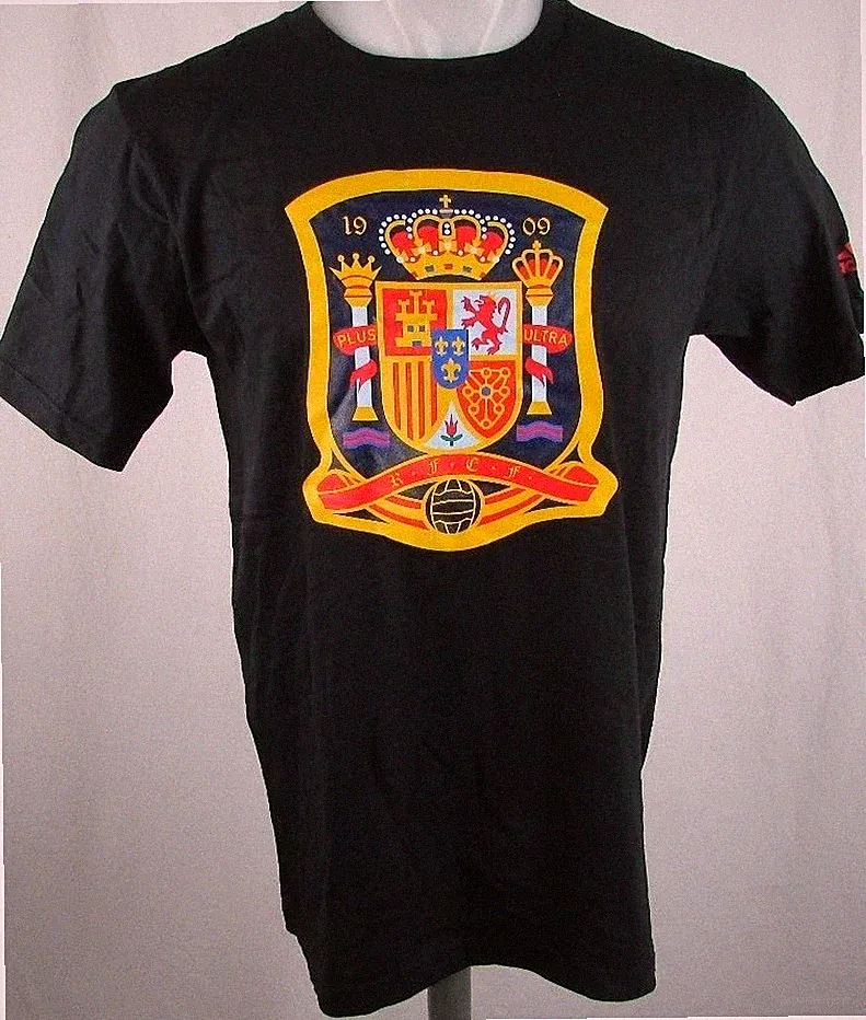 Spain Soccer Shirt FIFA Adidas Men's Climate Go-To Tee Black WORLD CUP
