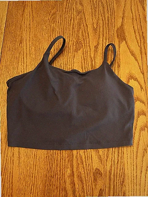Spalding Gray Sports Bra Sz M Seamless High Neck Fit W/Pads Workout Gym Exercise
