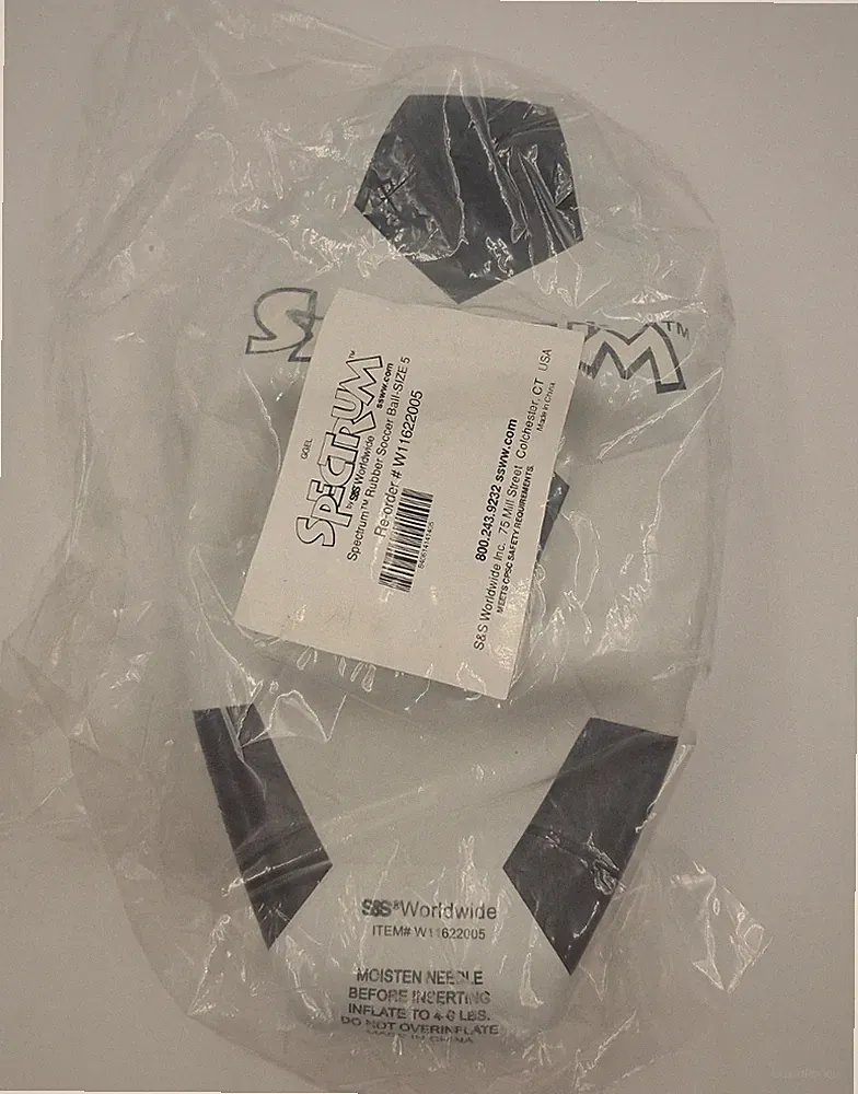 Spectrum Rubber Soccer Ball Size 5 White/Black Brand New Sealed