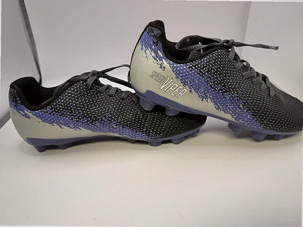 Speed Viper DSG Youth Soccer Cleats Black /Purple & Grey Size 3.5 Pre-owned