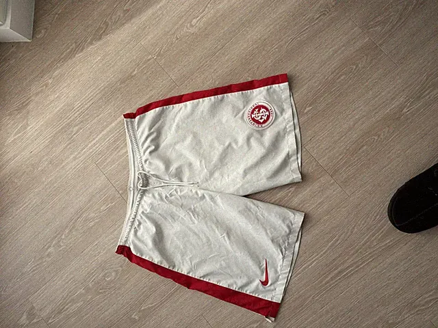 Sport Club Internacional Shorts Mens White Red Soccer Brazil Nike Training