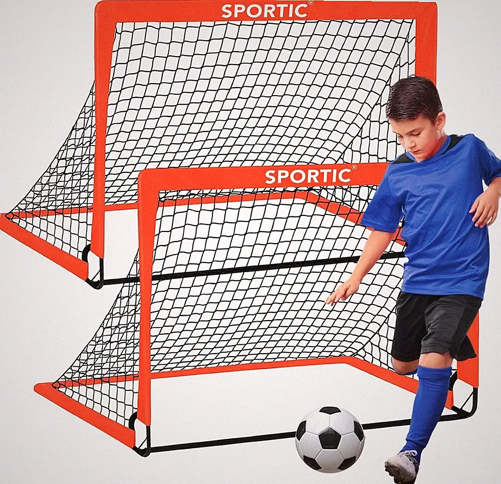 SPORTIC 4' x 3' Soccer Goal Net Set 2 Pk Portable Pop Up for Kids Random color