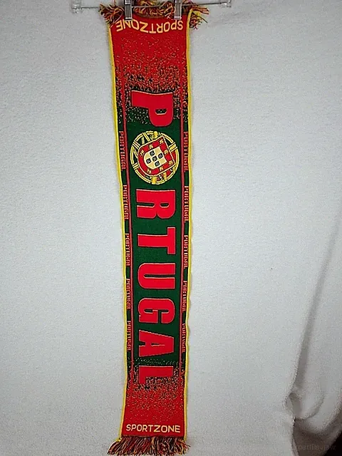 Sportzone Portugal Knit Scarf Soccer Football Unisex Fringe Red Green Yellow