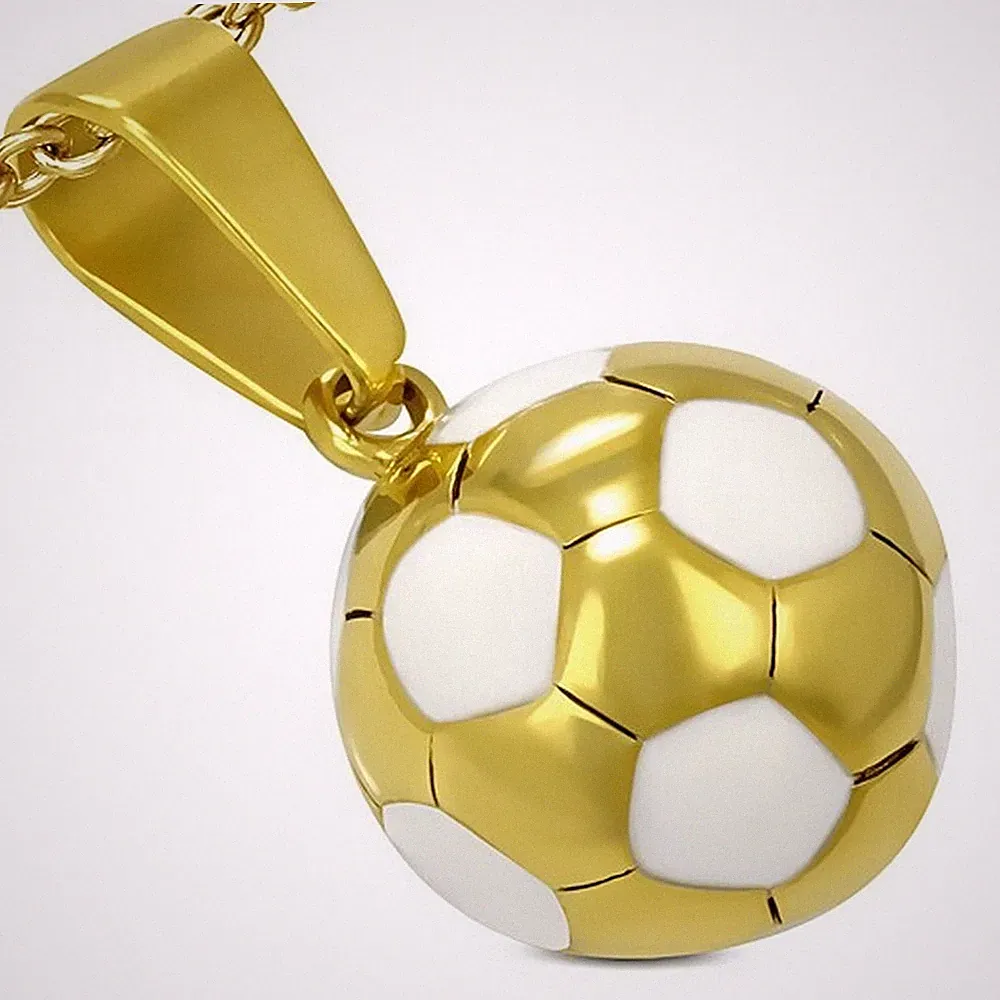 gold soccer necklace