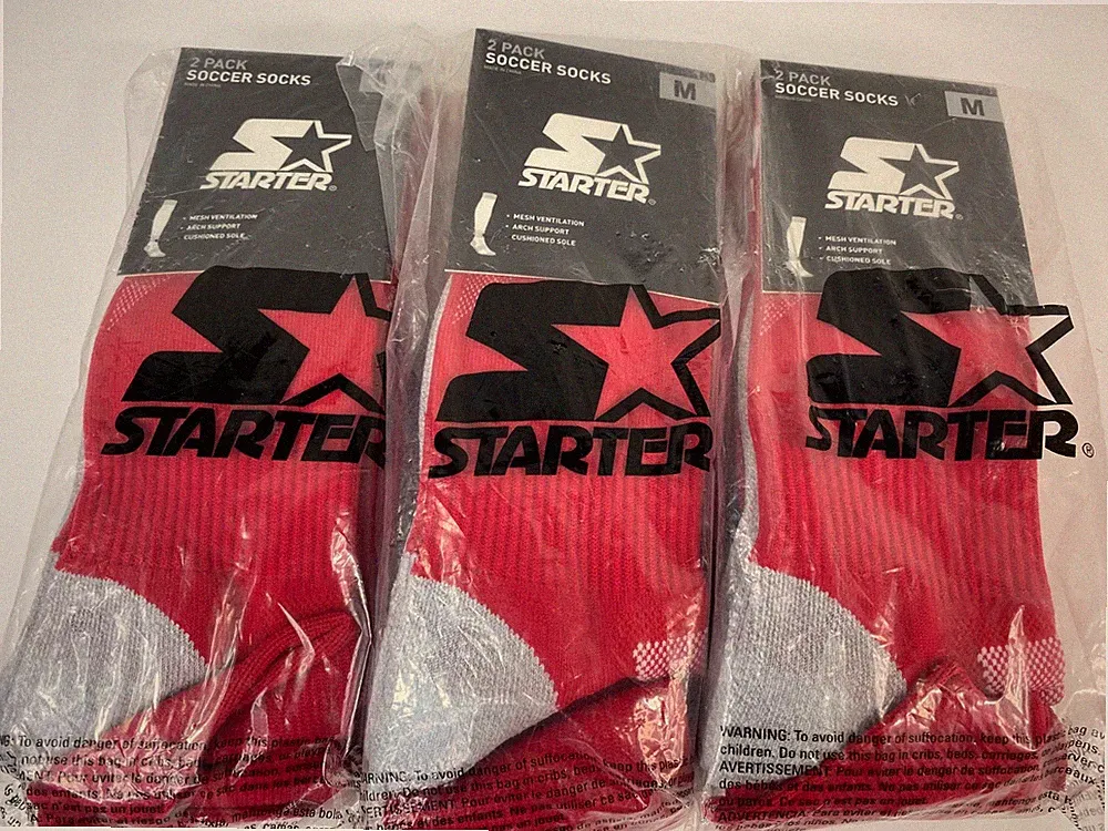 Starter 2 pack Soccer Socks Red Size medium NWT