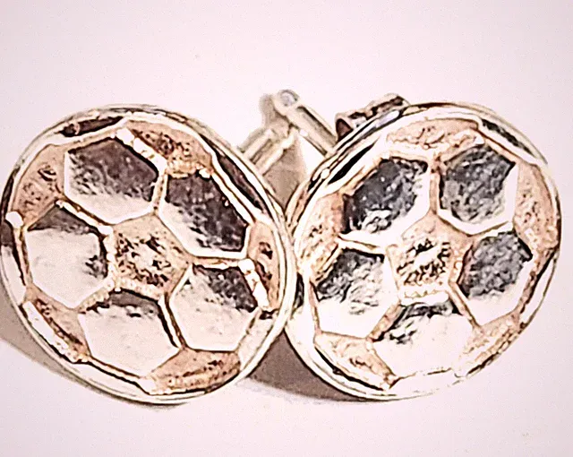 sterling silver 925 stud earrings soccer balls free shipping