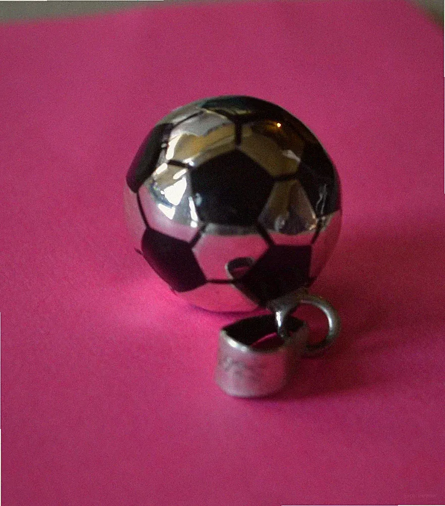 STERLING SILVER Black Soccer Ball Charm .925 NEW