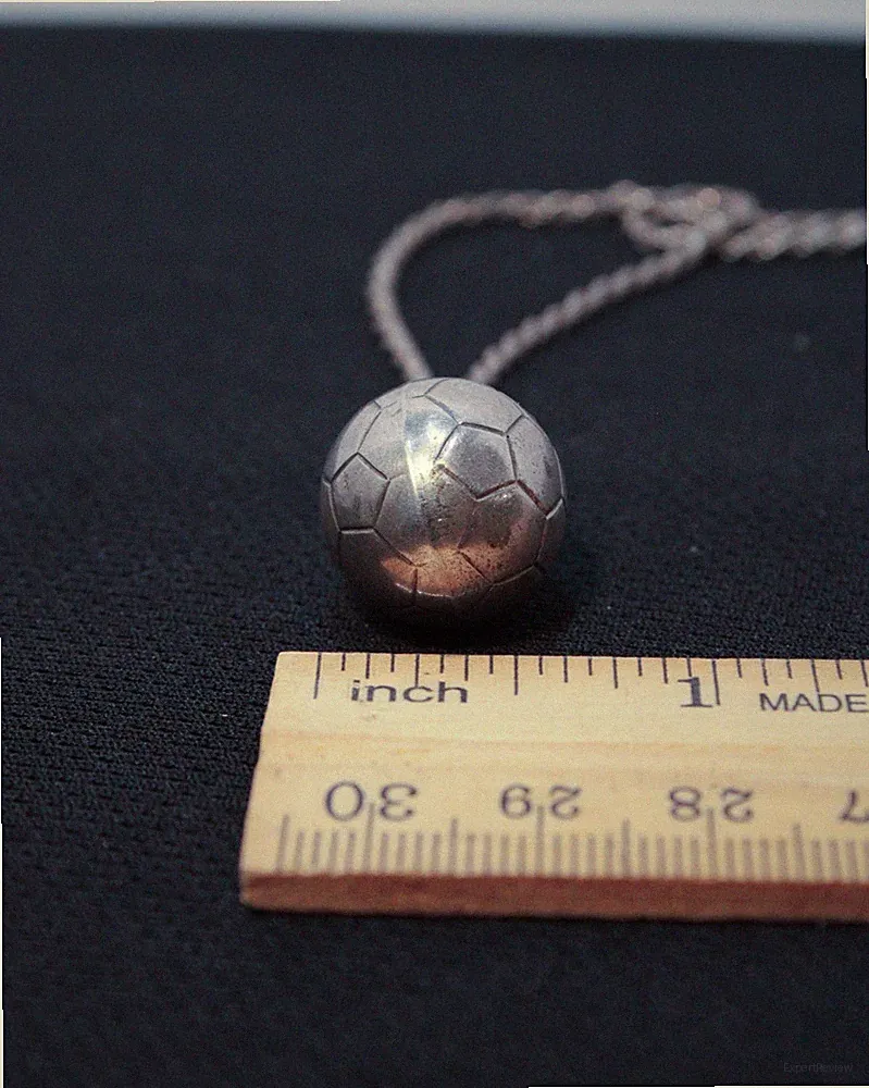 Sterling Silver Choker Necklace with Soccer Ball Pendant