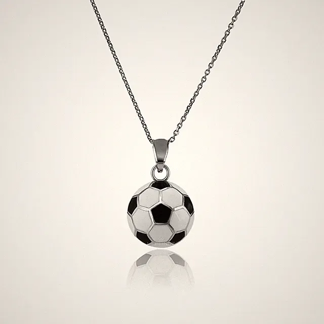 Sterling Silver Enamel Soccer Ball Charm Necklace Pendant – Soccer Mom Gift Jewe