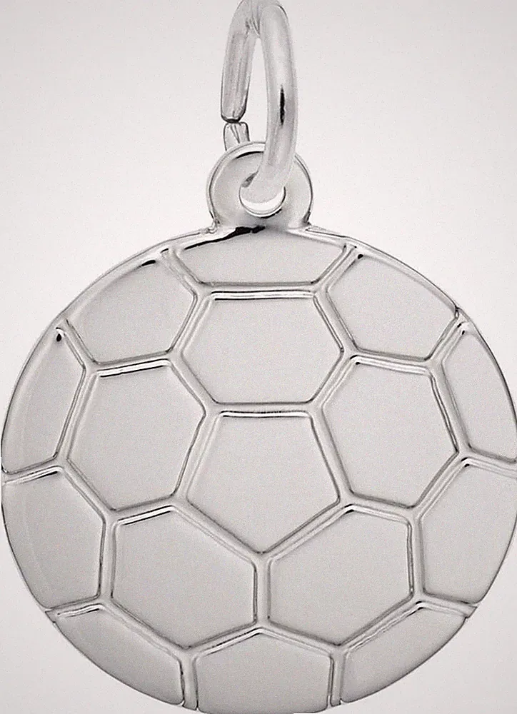 Sterling Silver Flat Soccer Ball Charm