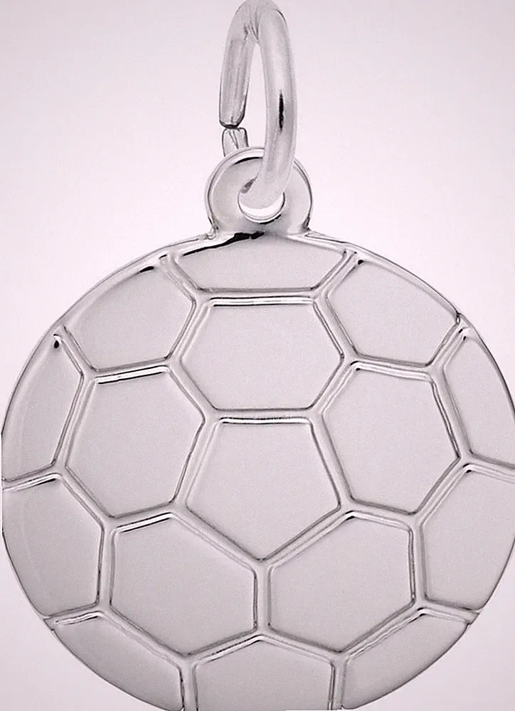 Sterling Silver Flat Soccer Ball Charm by Rembrandt