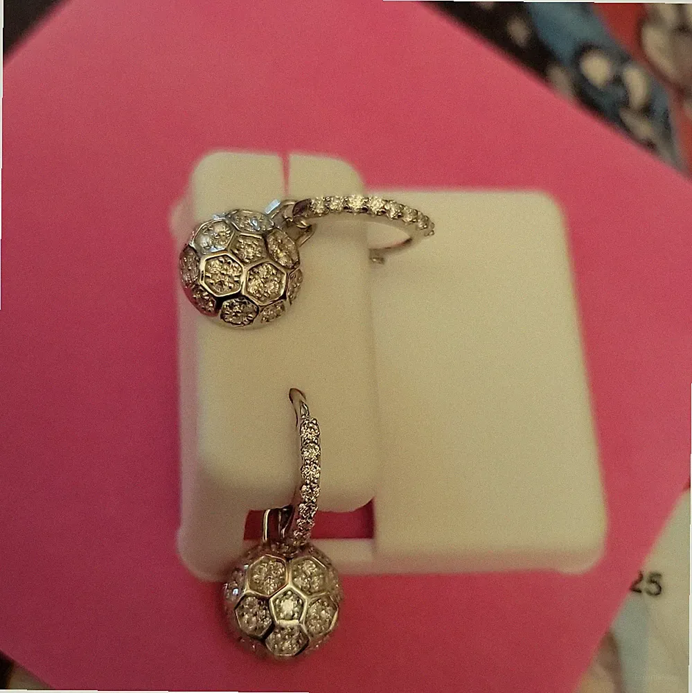 silver soccer ball earrings