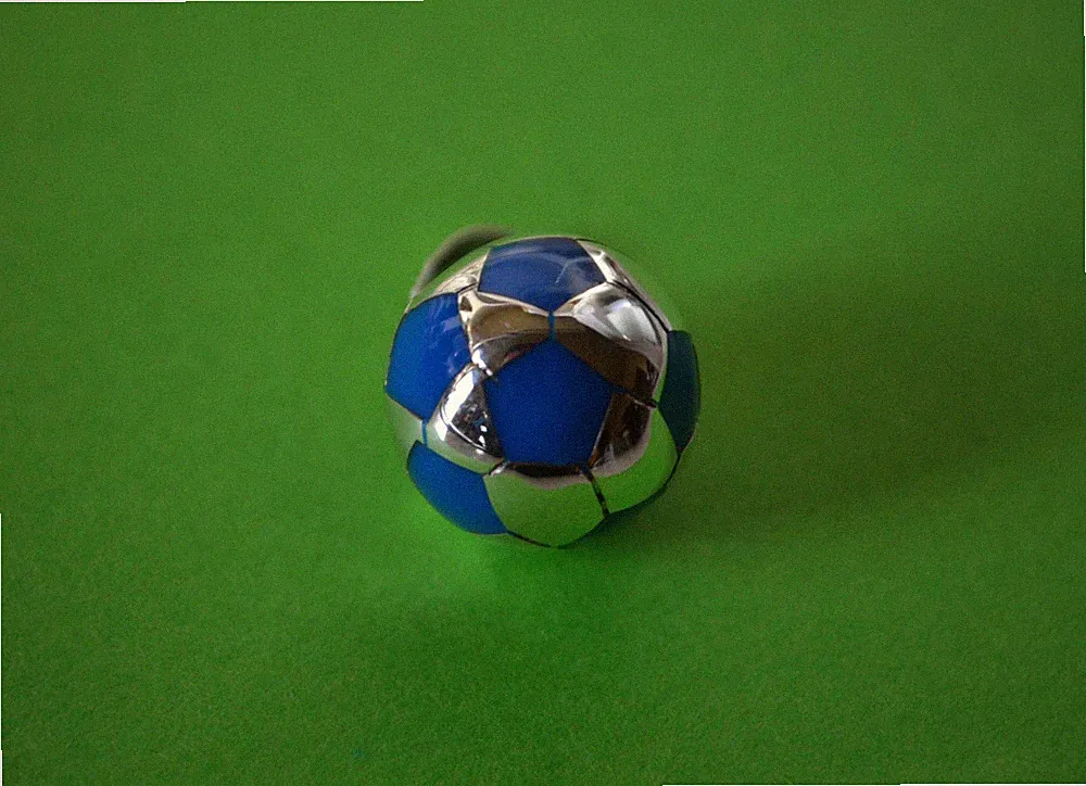 STERLING SILVER Pendant BLUE Soccer Ball Charm .925