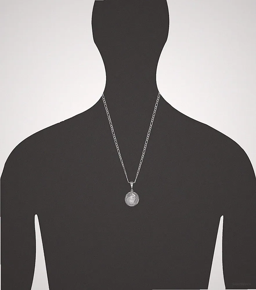Sterling Silver Soccer Ball Charm Pendant Necklace Diamond Cut Finish with Chain