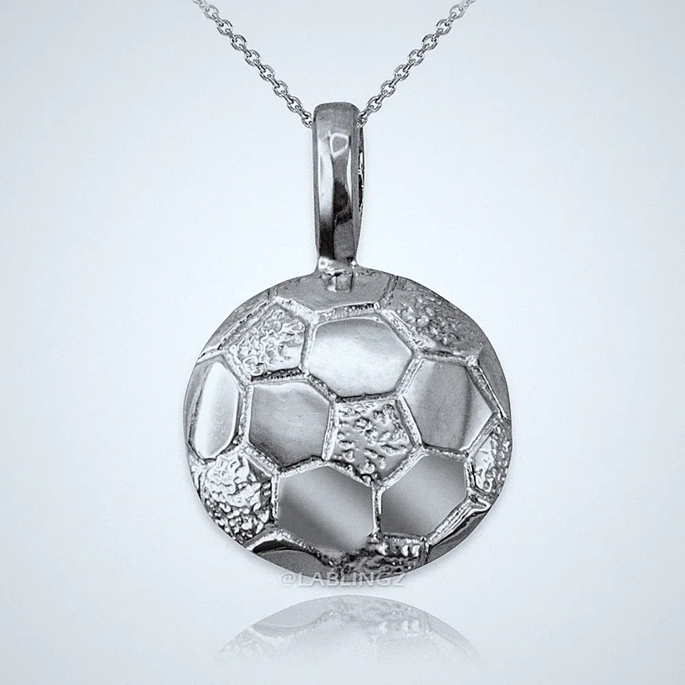 Sterling Silver Soccer Ball Pendant Necklace