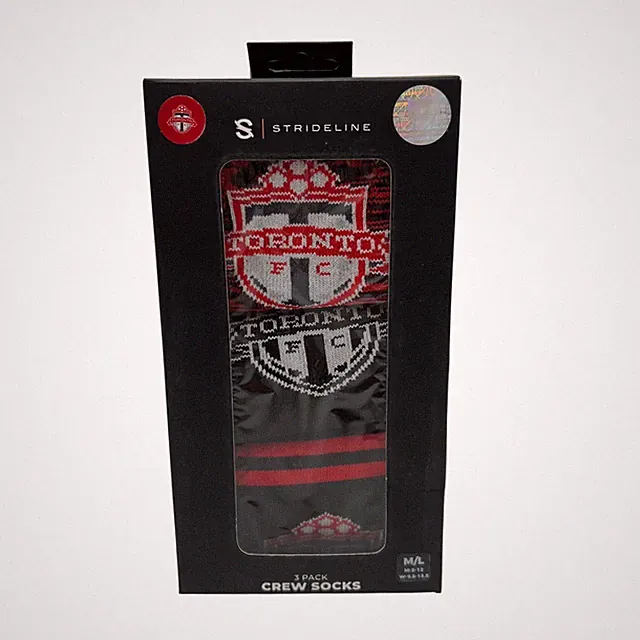 Strideline Toronto FC MLS Men Crew Socks 3 Pack Size M/L 8-12 New