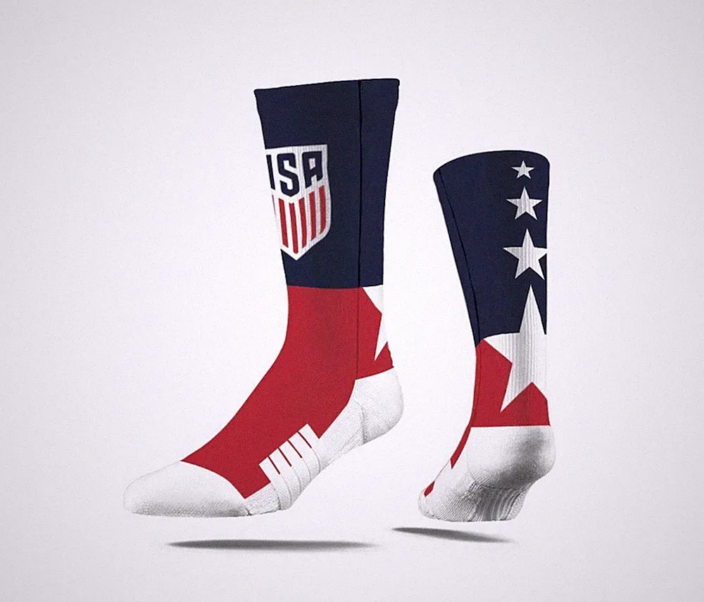 Strideline US Soccer Crew Socks 3 Pack USA Premium Knit Unisex M/L USMNT FIFA