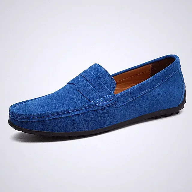 Suede Leather Men Casual Shoes Loafer Italian Driving Moccasins Slip on Footwear