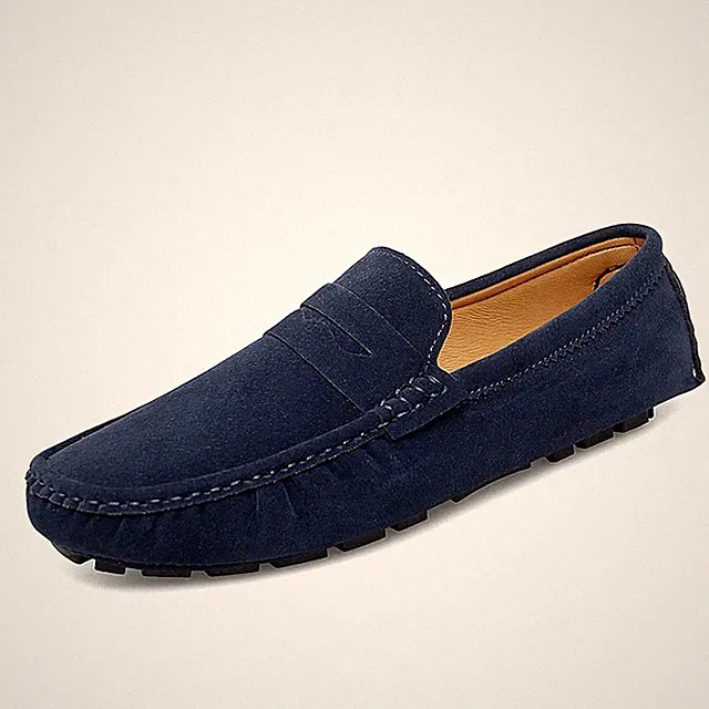 Suede Leather Men Loafers Fashion Walking Shoes Flats Classic Moccasins Footwear