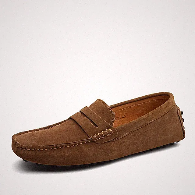 Suede Leather Men Shoes Casual Loafers Italian Driving Slip on Moccasin Sneakers