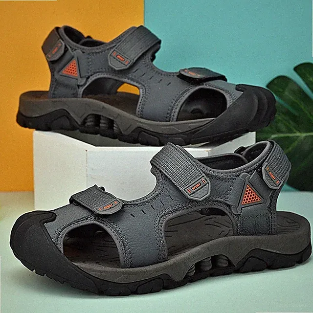 Summer Mens Sandals Genuine Leather RomanShoes Outdoor Anti Slips Beach Footwear