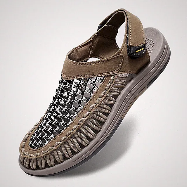 Summer Sandals Men Fashion Casual Outdoor Footwear Waders Hand-woven Beach Shoes