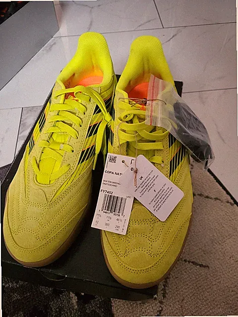 Synthetic indoor soccer shoes, Adidas Copa Nationale 'Acid Yellow Gum'