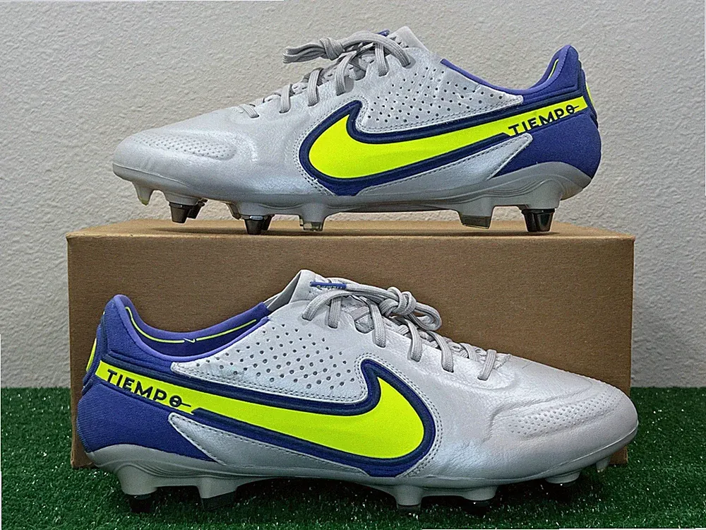 Sz 10 Men - Nike Tiempo Legend 9 Elite SG-Pro Grey Volt Soccer Cleats NEW DJ8039