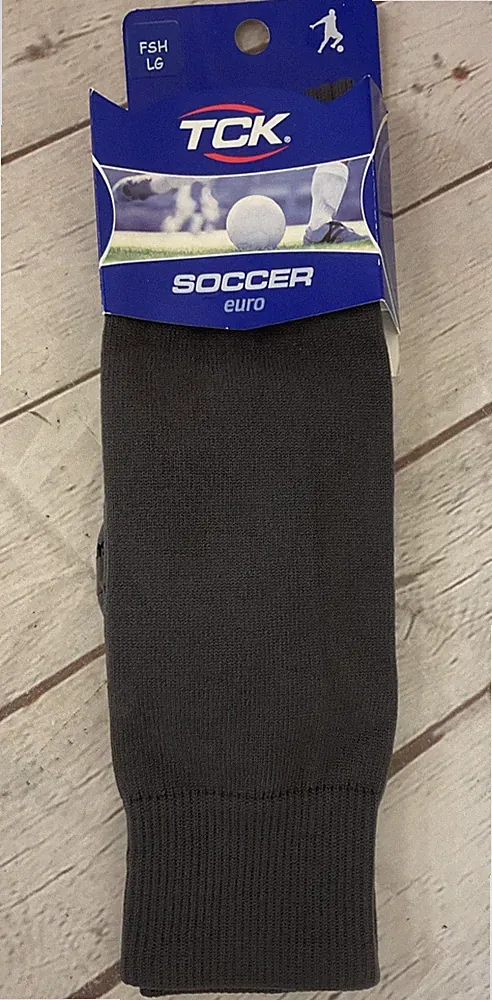 TCK Adult's FSH10 Mid-Length Athletic Knit Soccer Socks Charcoal Large