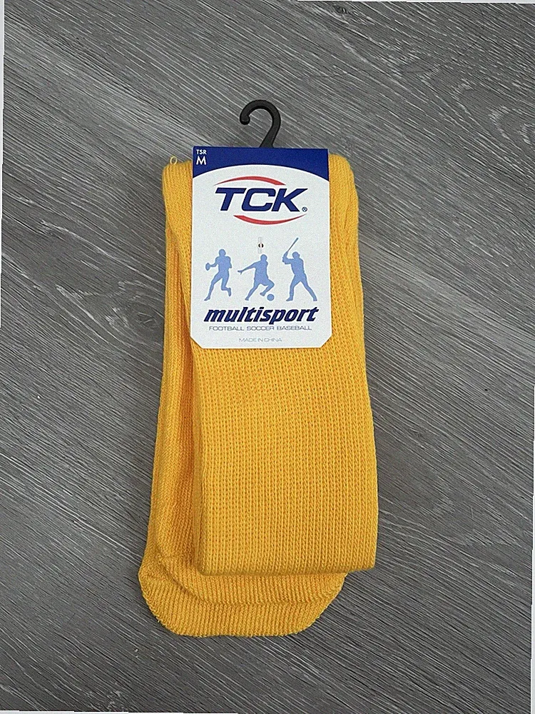 TCK Athletic Socks Gold Mid Calf Size M Multisport Football Soccer Baseball