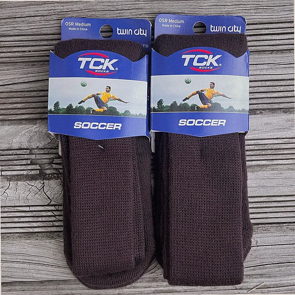 TCK Soccer Tube Socks Lot of 2 Pair Brown OSR Unisex Medium