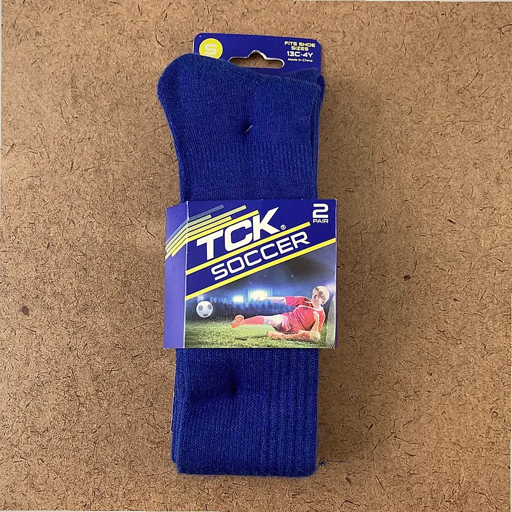 TCK Soccer Youth Shoe Size 13-4 Blue Knee High Performance Socks 2 Pairs NWT