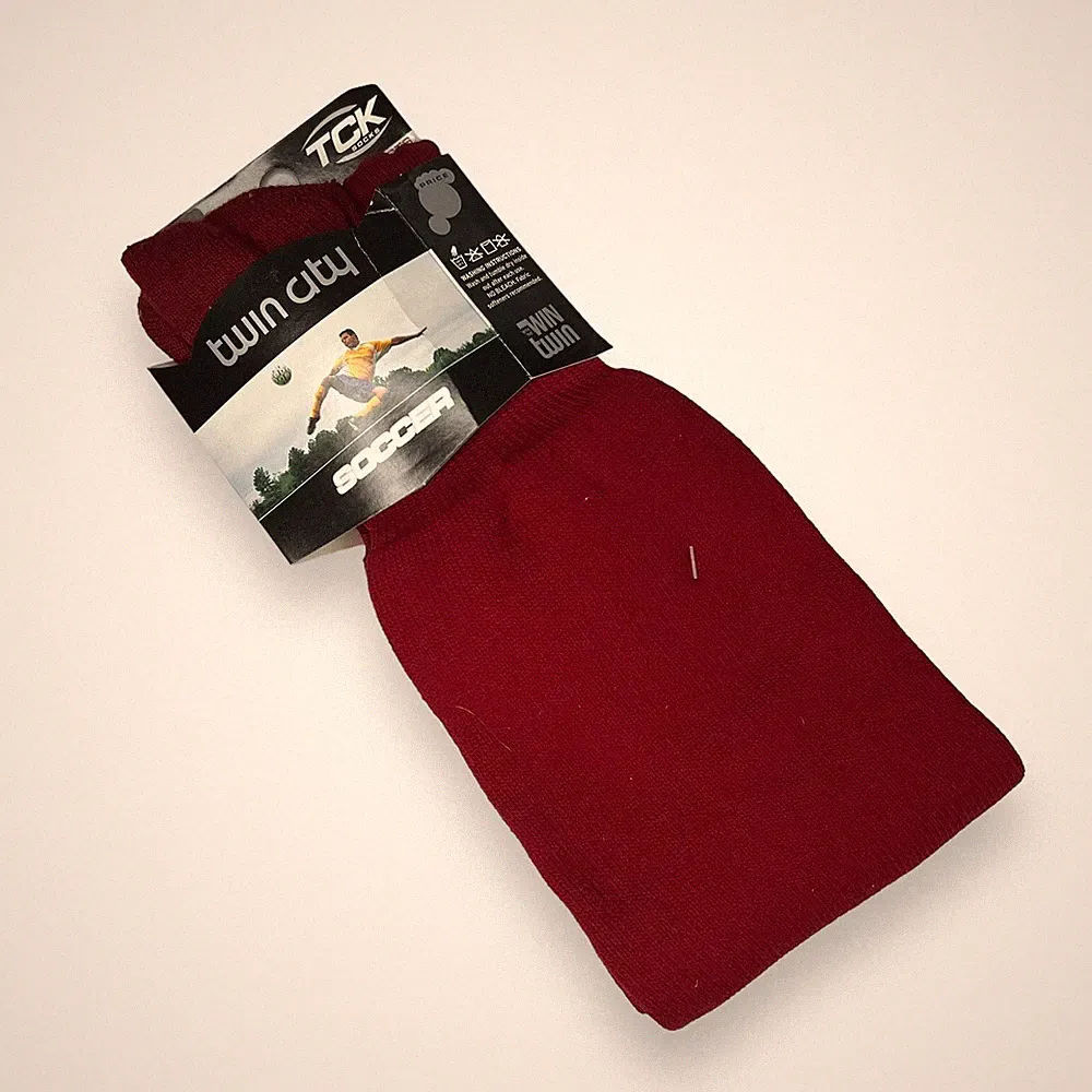 TCK Twin City Knitting Soccer Socks 1 Pair Red Size Large