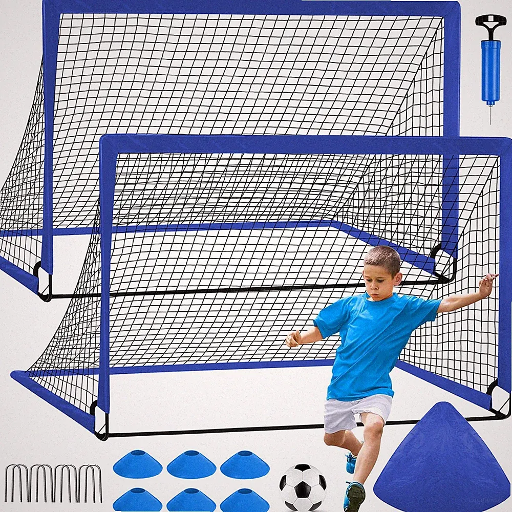 Teens Portable Soccer Goals Net Set 2 PK 4x3ft Folding Soccer Pop Up for Kids
