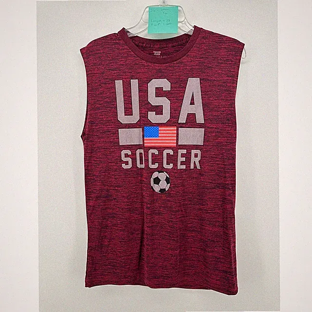 Tek Gear USA Soccer Tank Top Womens XL Burgundy Space Dye Sleeveless Athletic