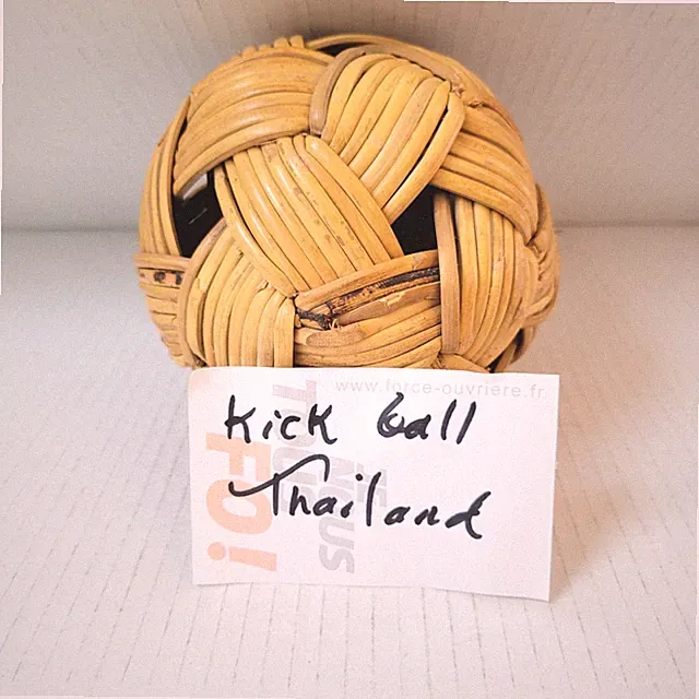 Thailand Kick Wicker Rattan Traditional Outdoor Sport Bamboo Shipped US 4.5 In.