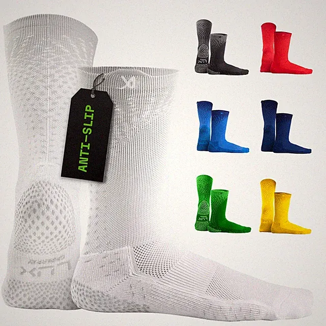 Thin Soccer Grip Socks, Ankle, US 6-11, White