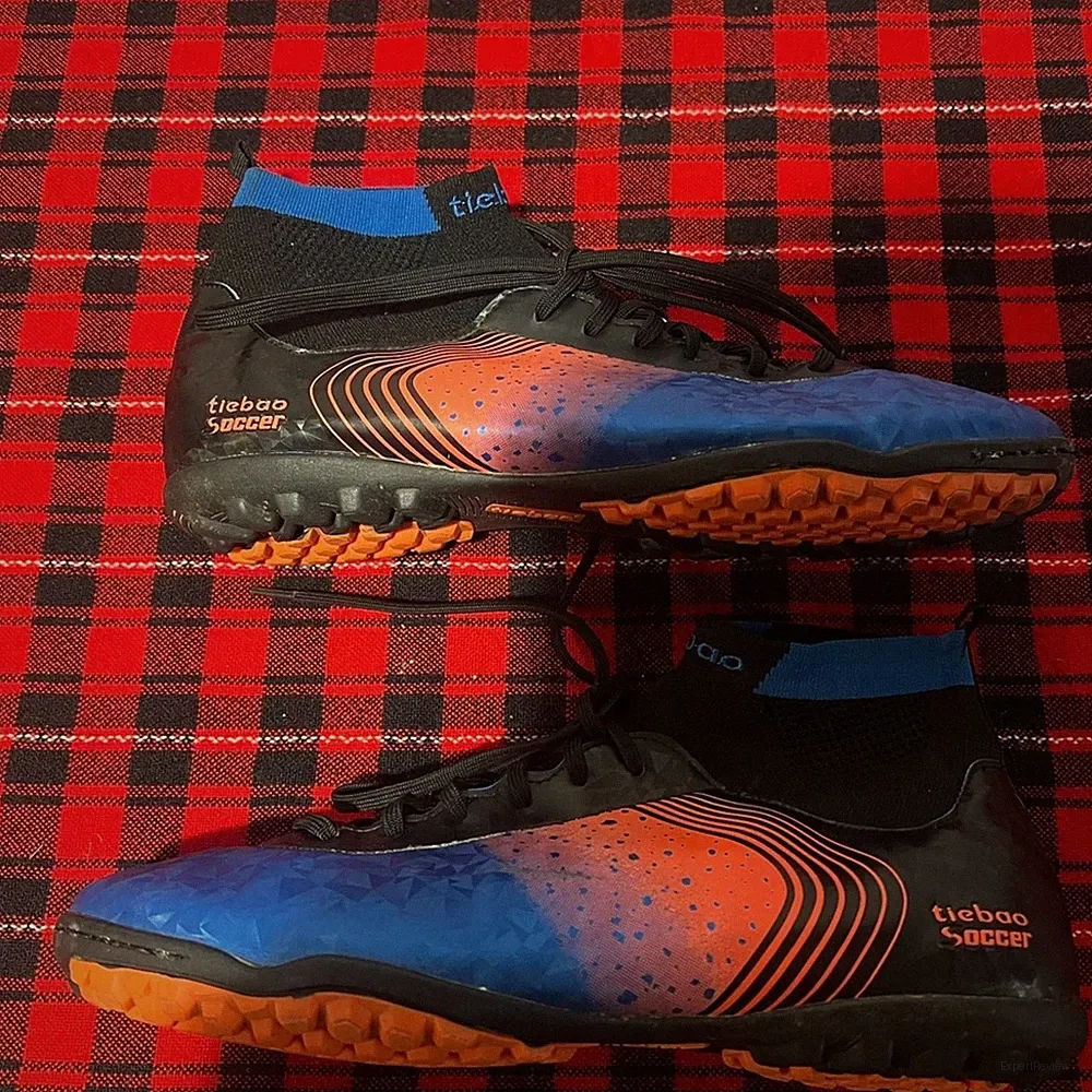 Tiebao Soccer Cleats in Blue and Orange