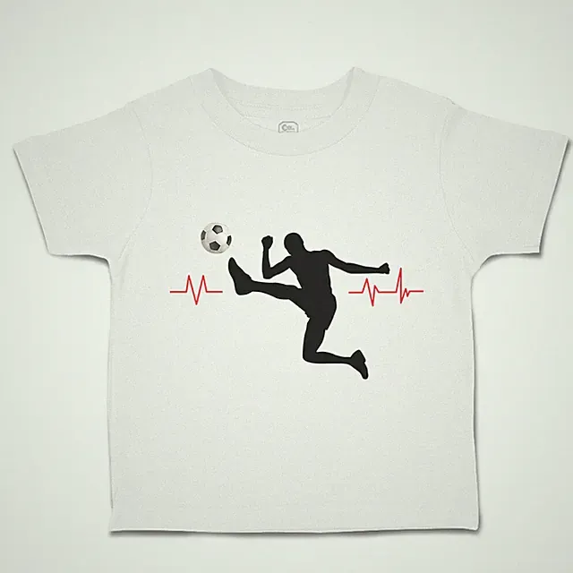 Toddler T-Shirt My Heart Beats for Soccer Sport Euro Cup Boy & Girl Clothes