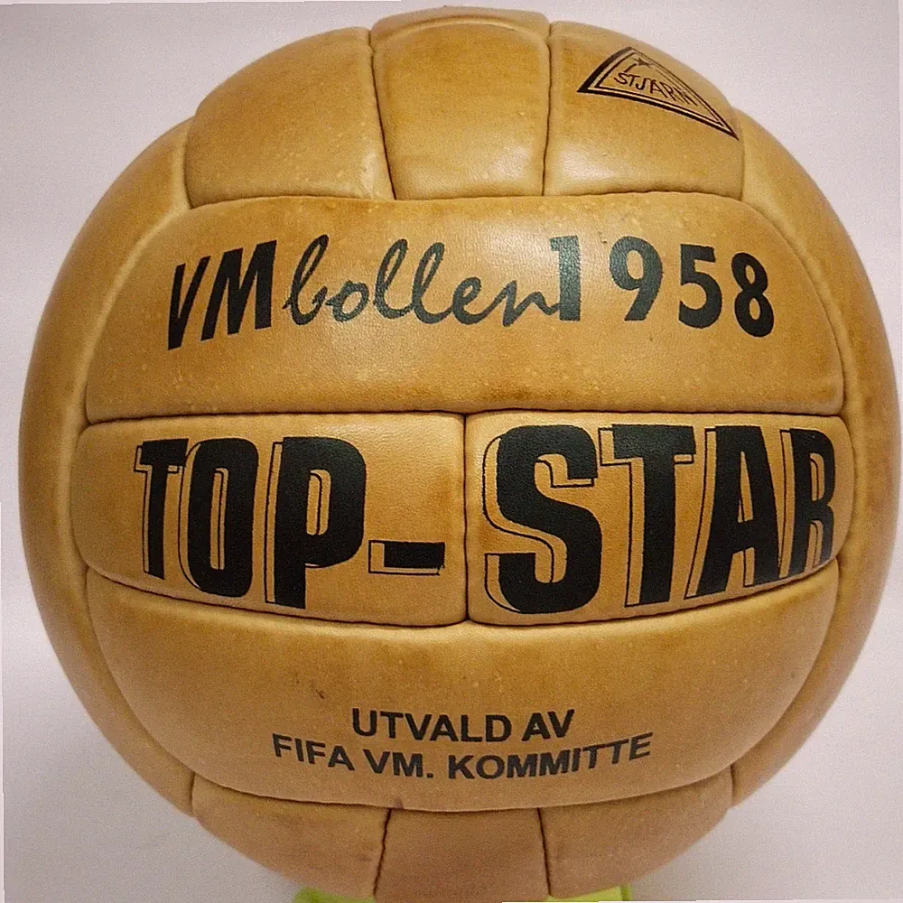 Top Star VM Bollen 1958 FIFA World Cup Sweden Leather Soccer Match ball size 5