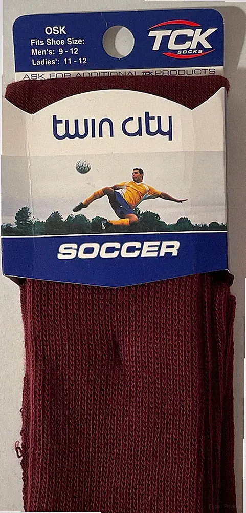 Twin City Soccer Socks Mens Large Red Crimson Over The Calf Comfort Football